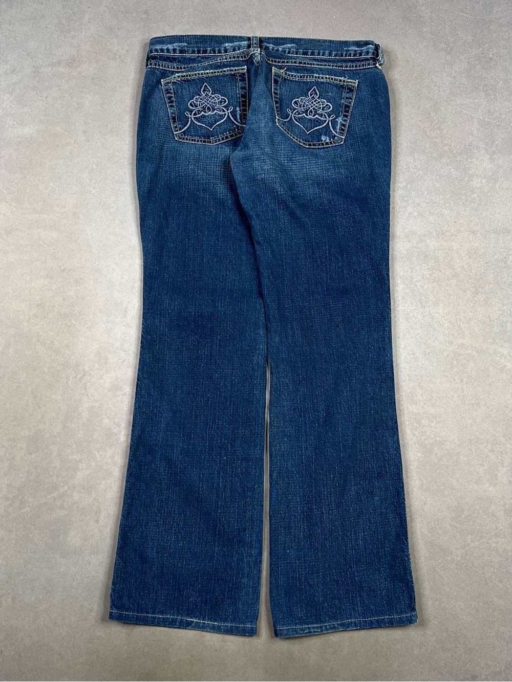 Diesel Dark Blue Flare Jeans with Embroidered Back Pockets